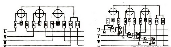 三相四線電表接線方法