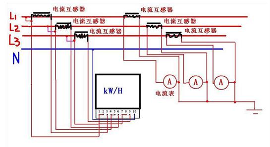 三相電能表接線圖 威勝DTS343-3三相有功電能表接線圖