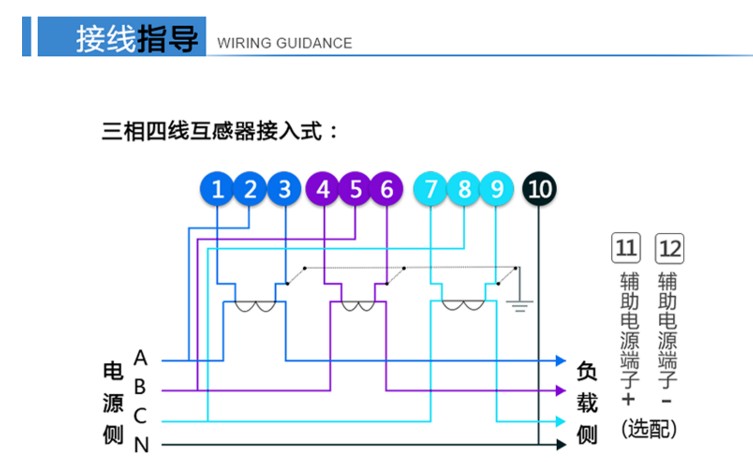 深圳航天泰瑞捷DTZ876電流超過100A加互感器是怎么接線的？